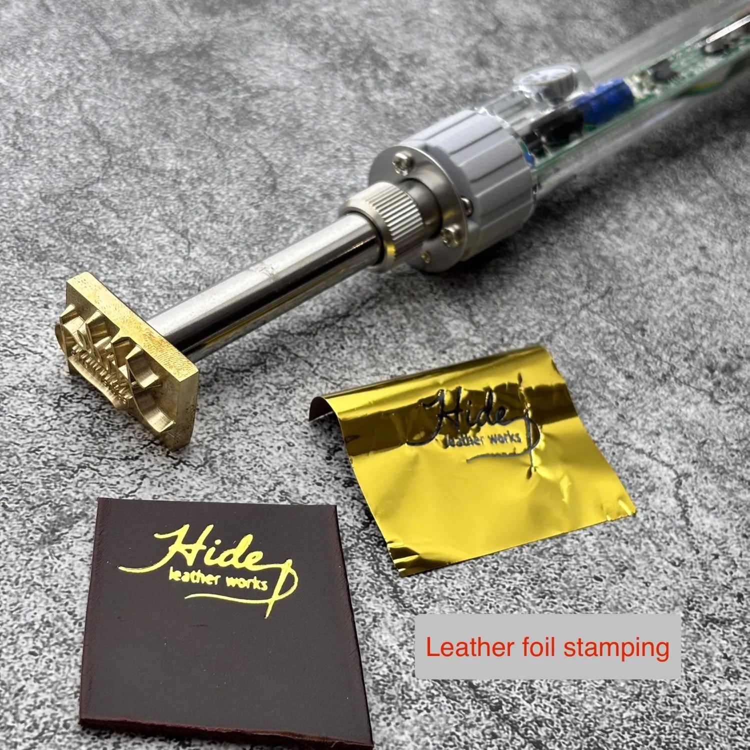 60W/150W/200W Hand-held Leather Stamping Iron Custom Logo Brass Stamp Hot Pressing Heater Temperature Adjust