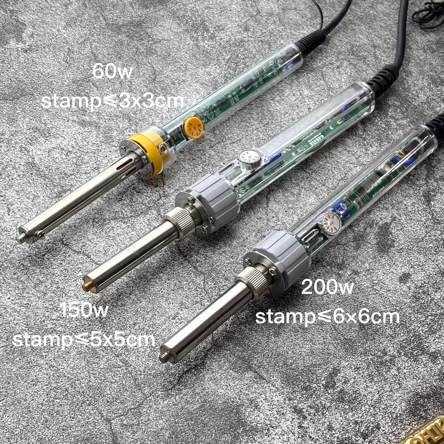 60W/150W/200W Hand-held Leather Stamping Iron Custom Logo Brass Stamp Hot Pressing Heater Temperature Adjust