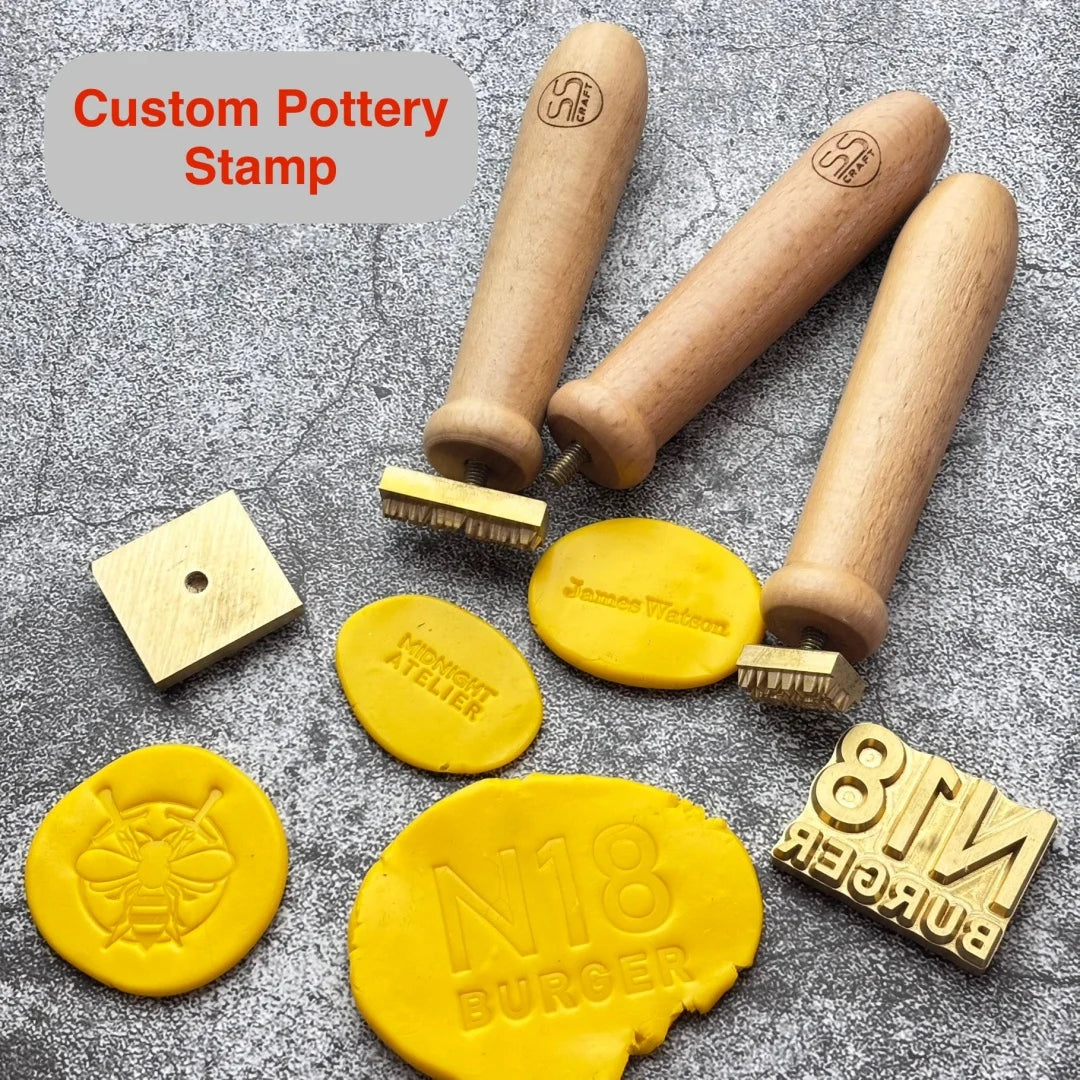 Customize Logo Pottery Stamp for Clay Personalized Signature Soap Stamps Ceramic Seal Brass Mold