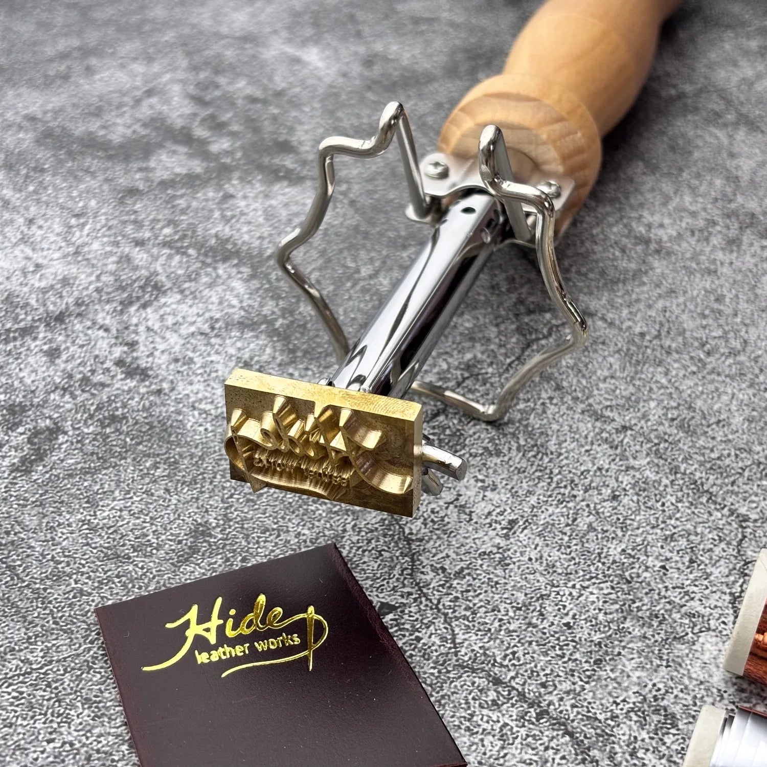 60W 220V/110V Custom LOGO Leather Hot Foil Stamping Iron Kit Brass Stamp Foiling Paper Branding Iron