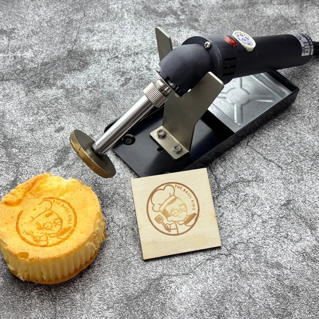 200W Custom Logo Cake Branding Iron Brass Heating Stamp Personalized Design Bakery Bread Burger