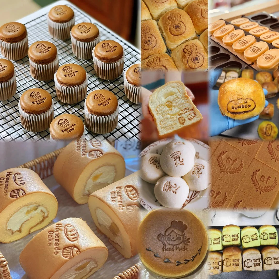 200W Custom Logo Cake Branding Iron Brass Heating Stamp Personalized Design Bakery Bread Burger