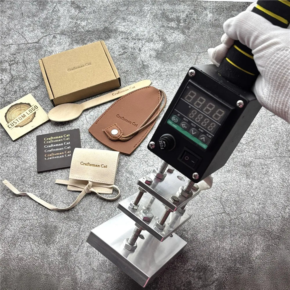 500W Handheld Hot Foil Stamping Machine Custom Logo Embossing Machine Leather Wood Cake Branding Brass Heat Stamps