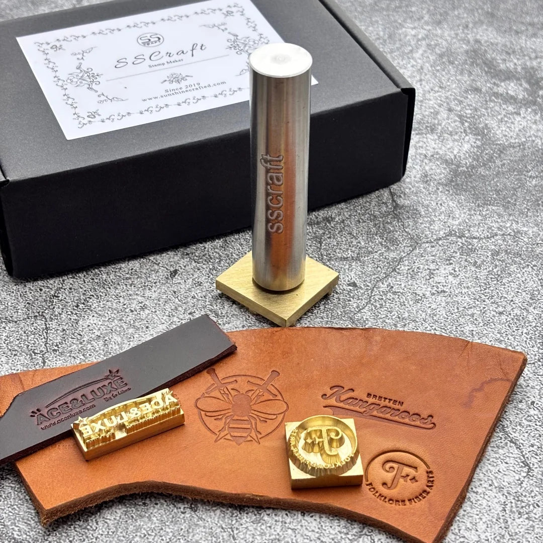 Customize Leather Hand Stamping Punch Set Personalized Logo M5 Brass Stamp Embossing Debossing Mold