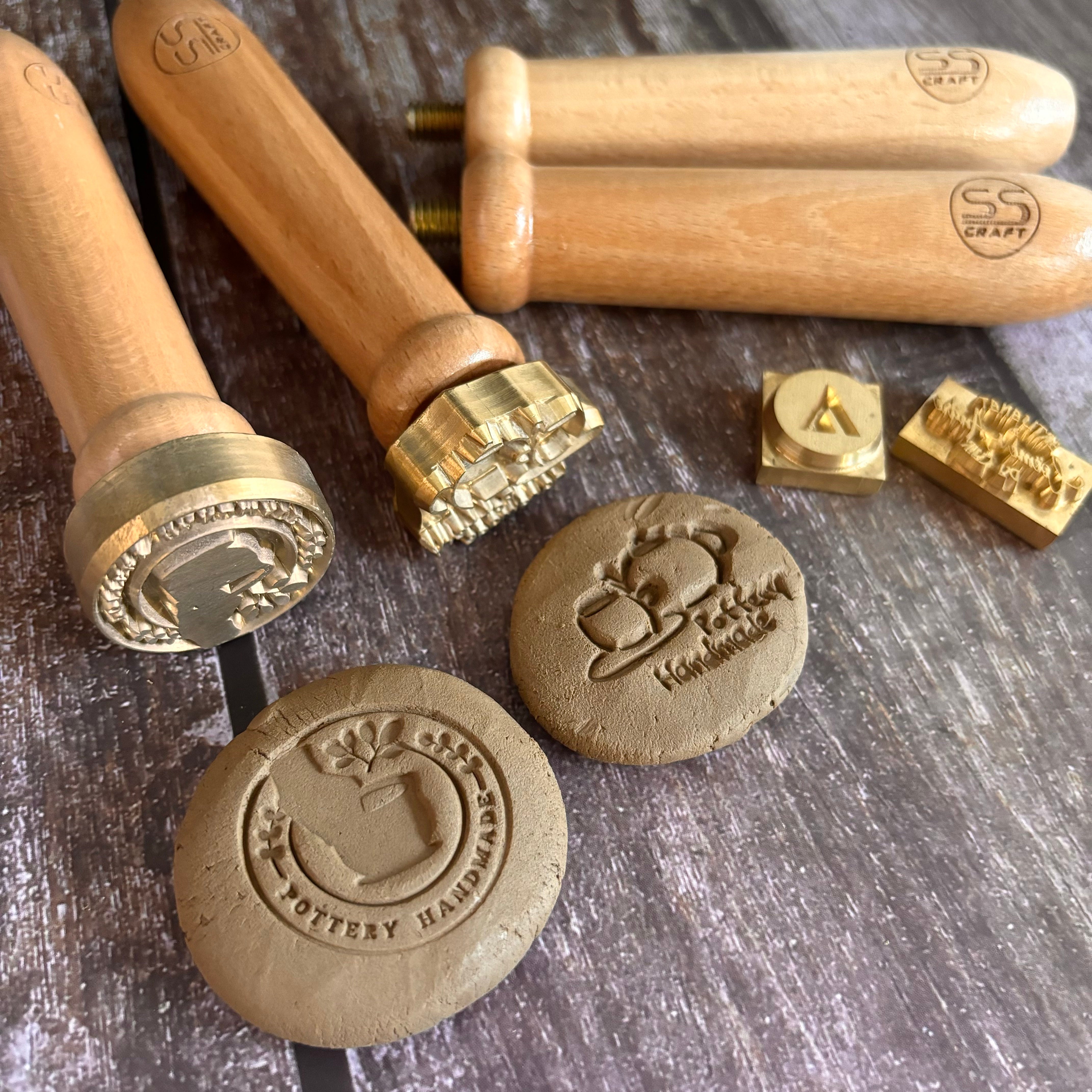 Custom pottery clay stamp,Ceramic Signature Logo,10mm thick brass stamp,Personalized soap stamp