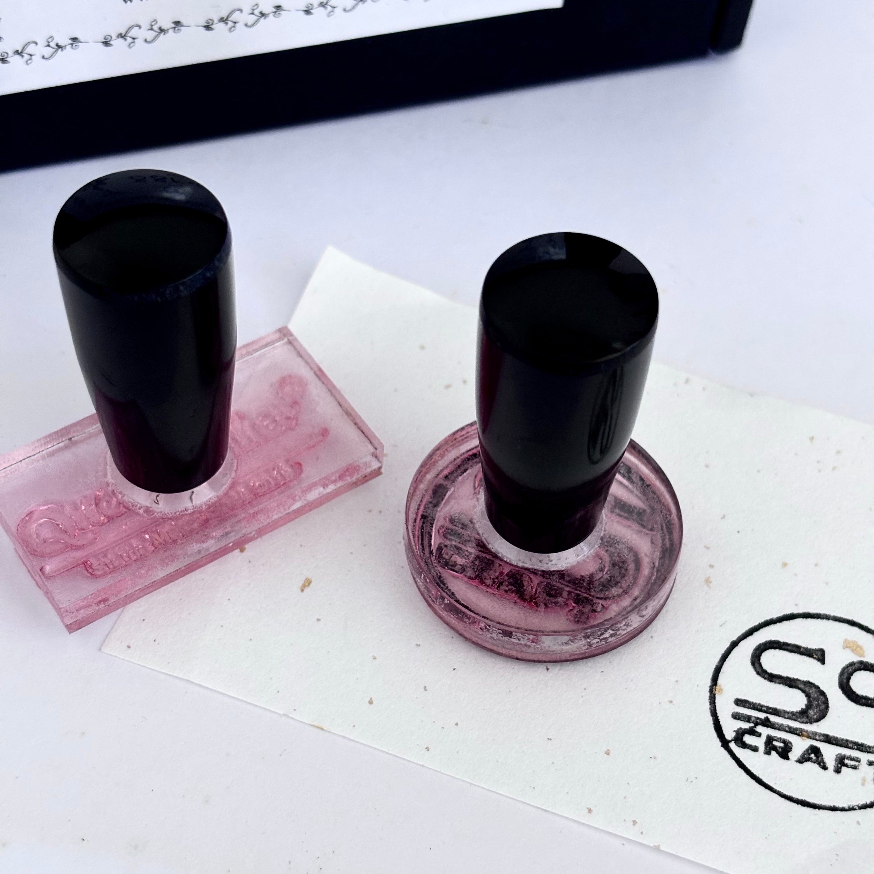 Custom Logo Rubber Stamp Personalized Signature Name Paper Seal Stamper