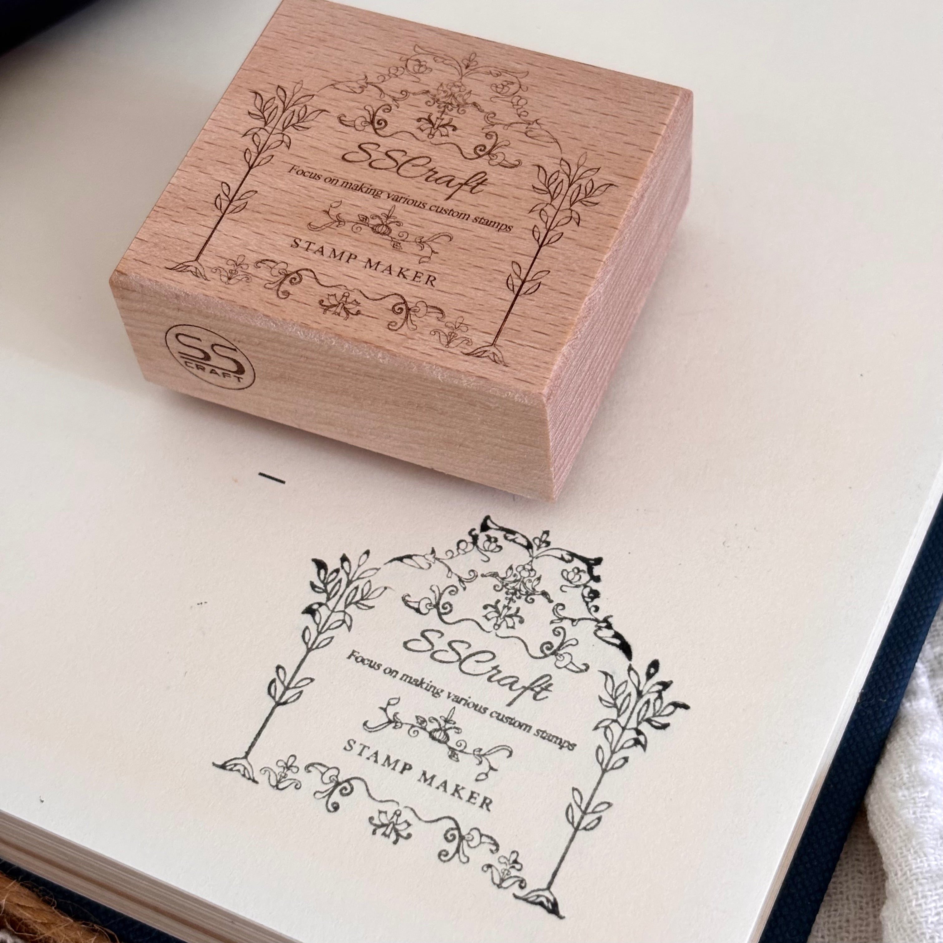 Custom Logo Design Wooden Block Rubber Stamp Wedding Party Packaging Stamps