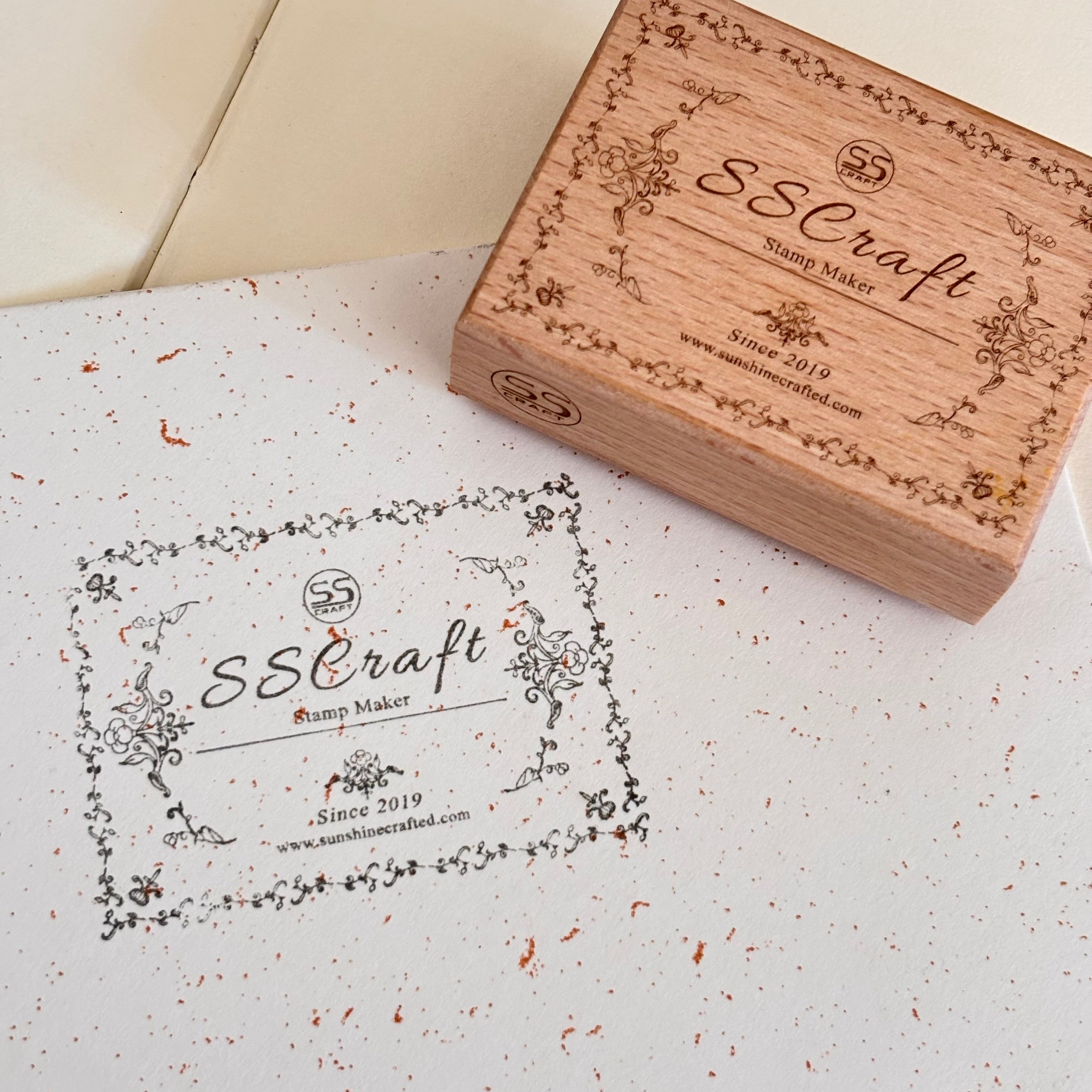 Custom Logo Design Wooden Block Rubber Stamp Wedding Party Packaging Stamps