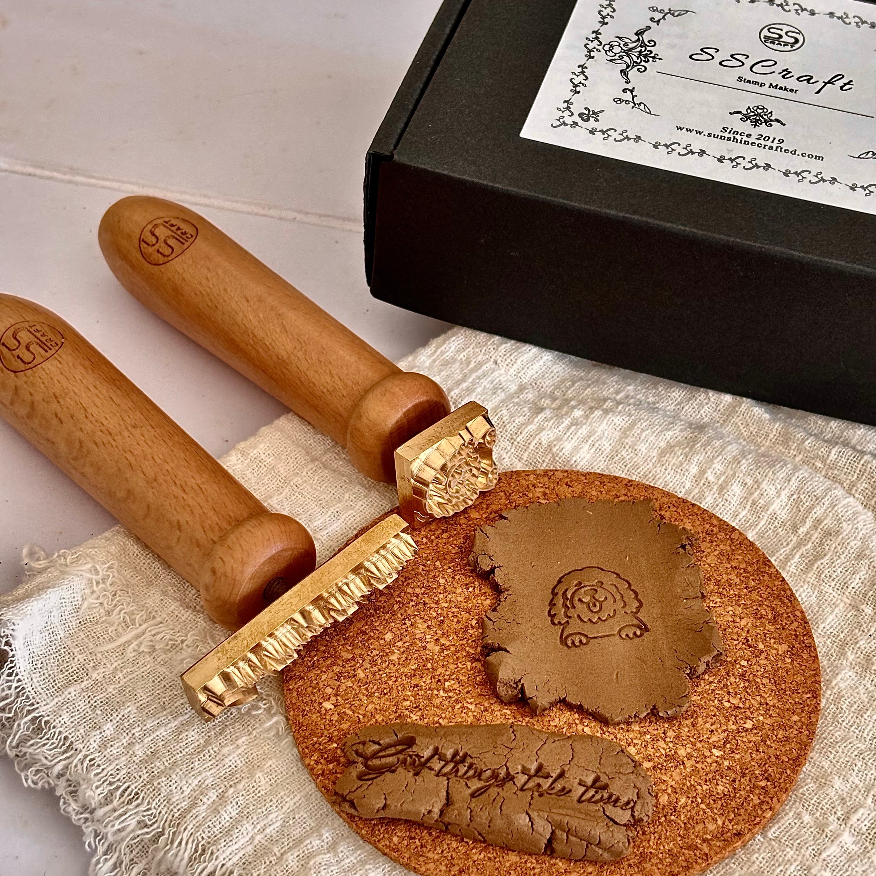 Custom pottery clay stamp,Ceramic Signature Logo,8mm thick brass stamp,Personalized soap stamp