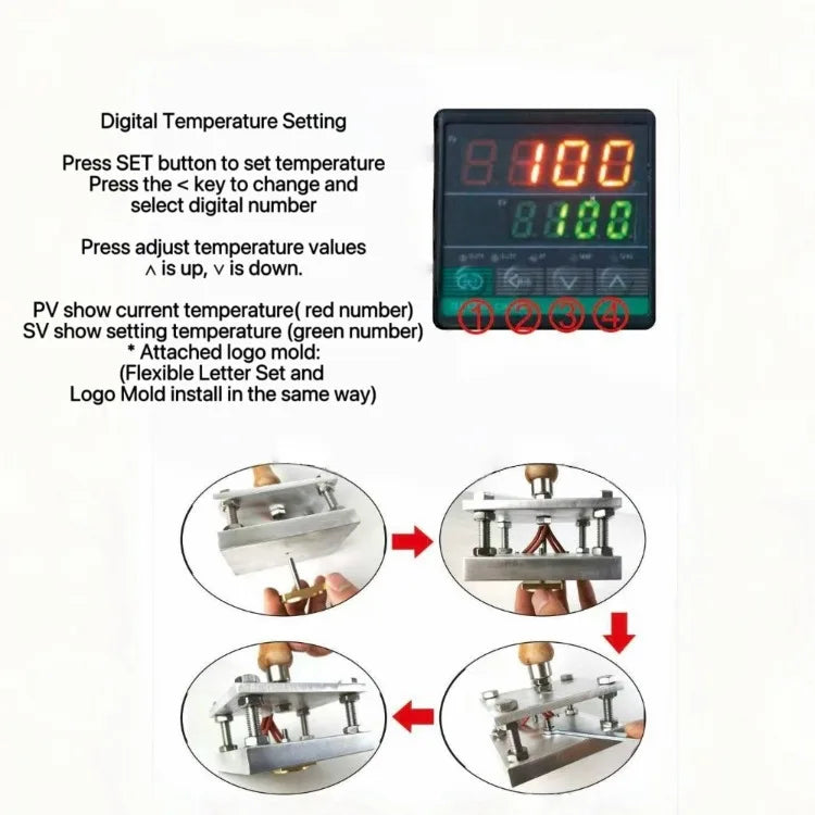 500W Hand-held Leather Hot Foil Stamping Machine Customize LOGO Heat Stamp Branding