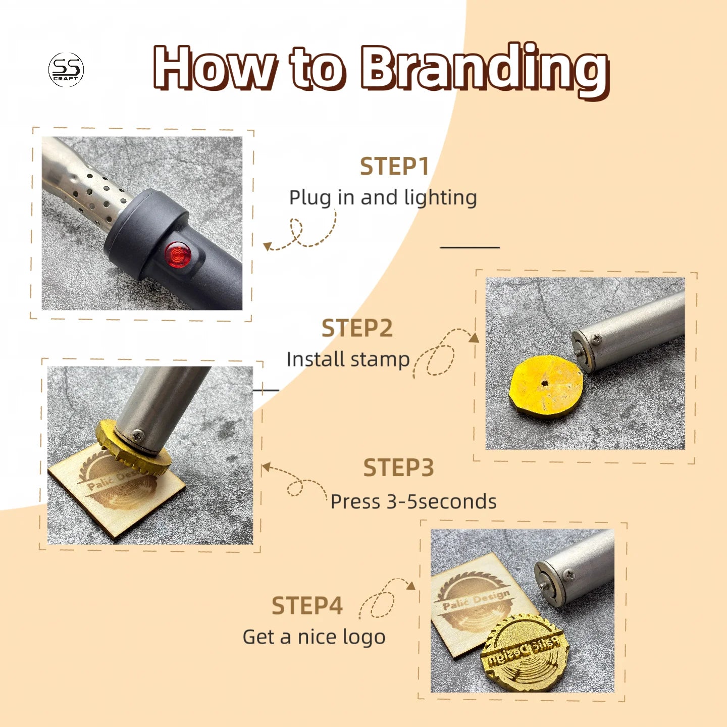 200W/300W No Temperature Adjust Hot Stamping Iron for Wood Branding Leather Heat Stamp Burger Personalized Logo