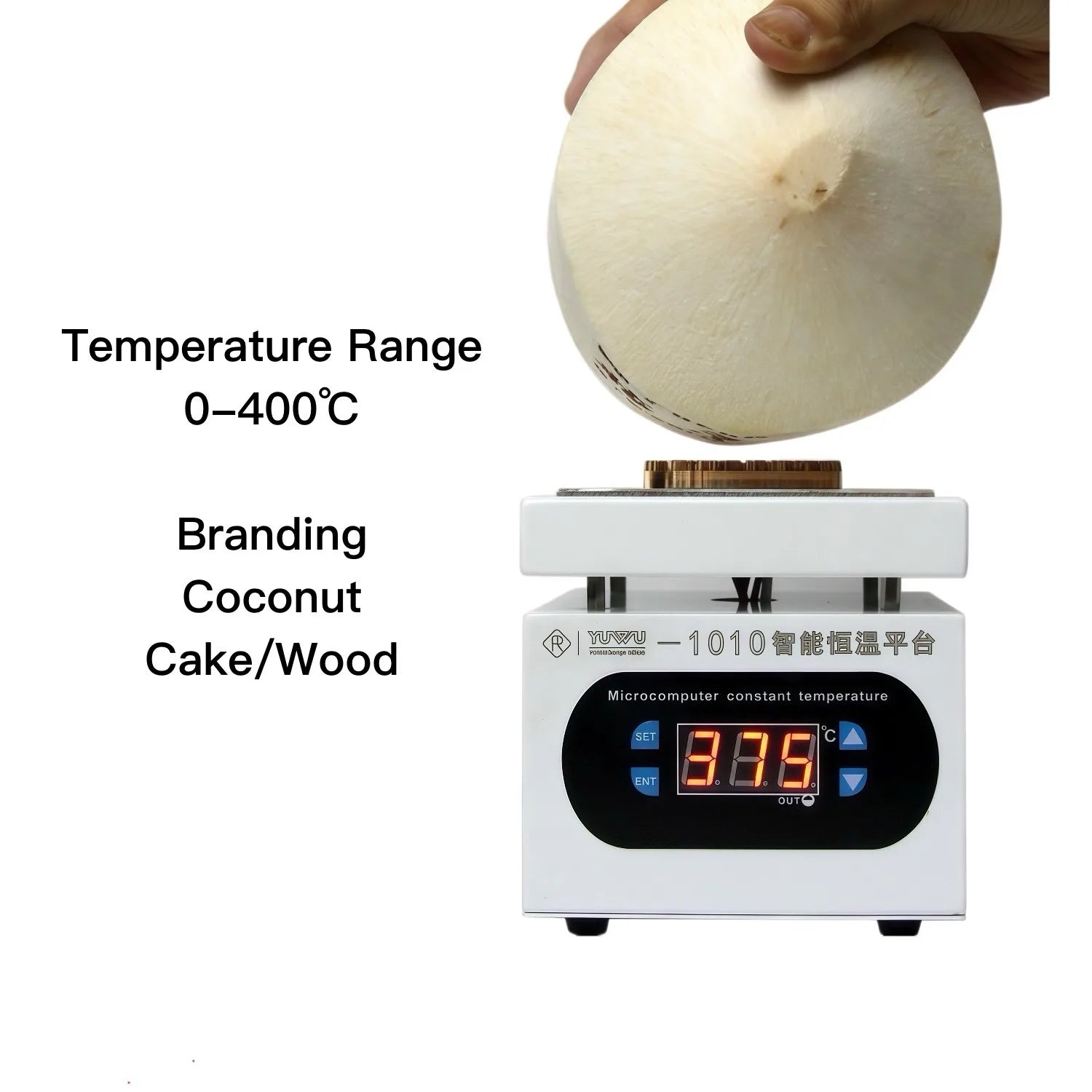 Customize LOGO Coconut Branding Iron Heating Machine Weddling Coconut Stamp Electric Thermostat