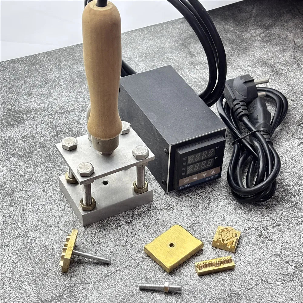 500W Hand-held Leather Hot Foil Stamping Machine Customize LOGO Heat Stamp Branding