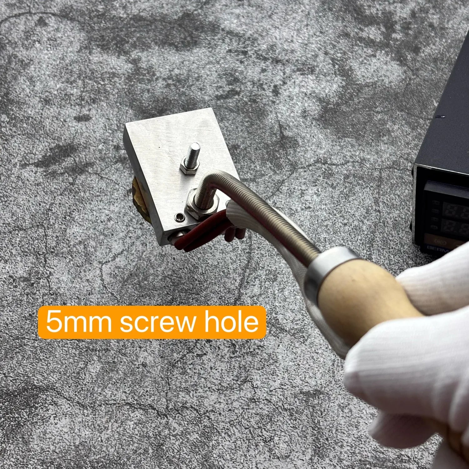 500W Hand Held Hot Stamping Machine Burger Branding Iron Custom Logo Brass Heat Stamp Adjust Temperature