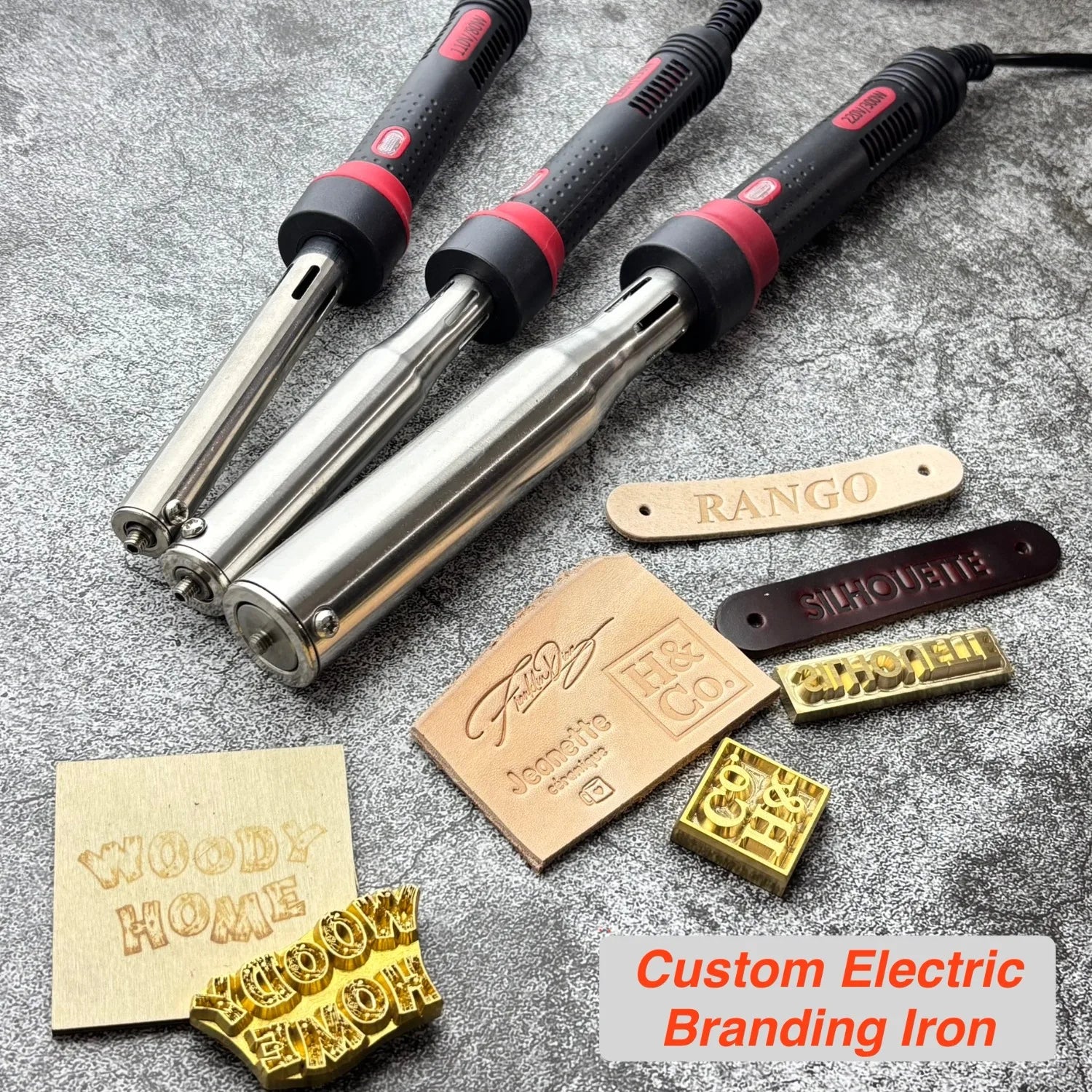 80W/150W/300W Electric Branding Iron Hot Stamping for Leather Wood Burger Personalized LOGO Brass Mold No Temperature Adjusted