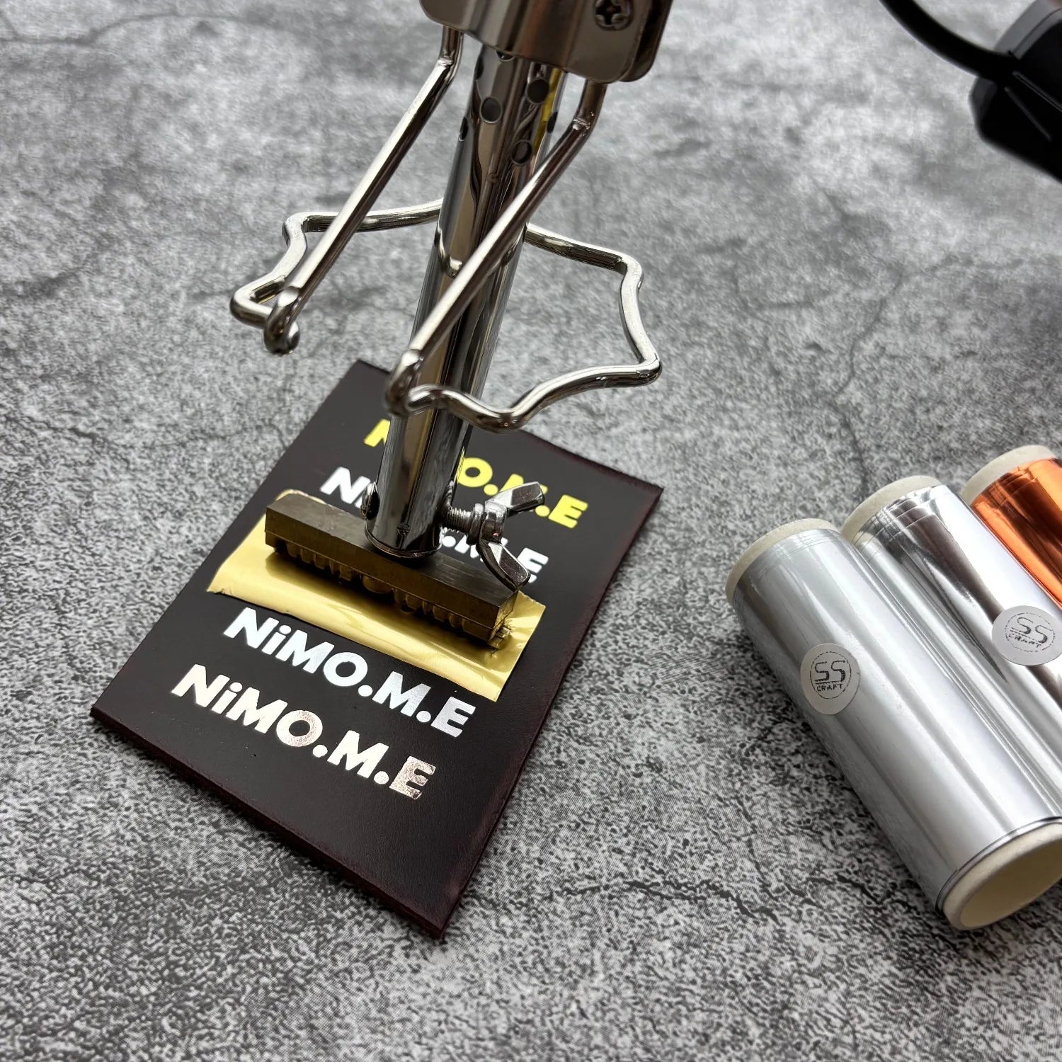 60W 220V/110V Custom LOGO Leather Hot Foil Stamping Iron Kit Brass Stamp Foiling Paper Branding Iron