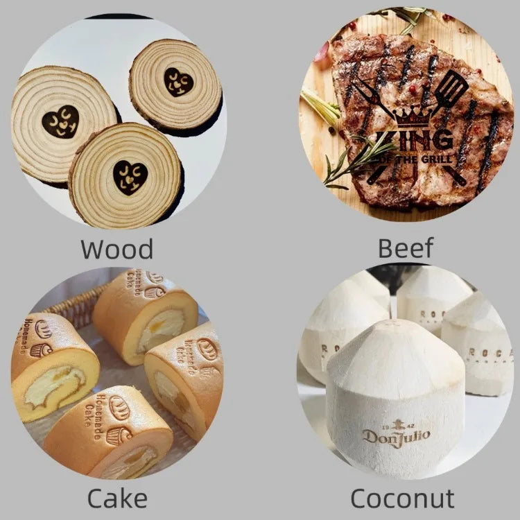 300W Electric Branding Iron Machine with Customized Brass Mould for Leather Wood Cake Stamping