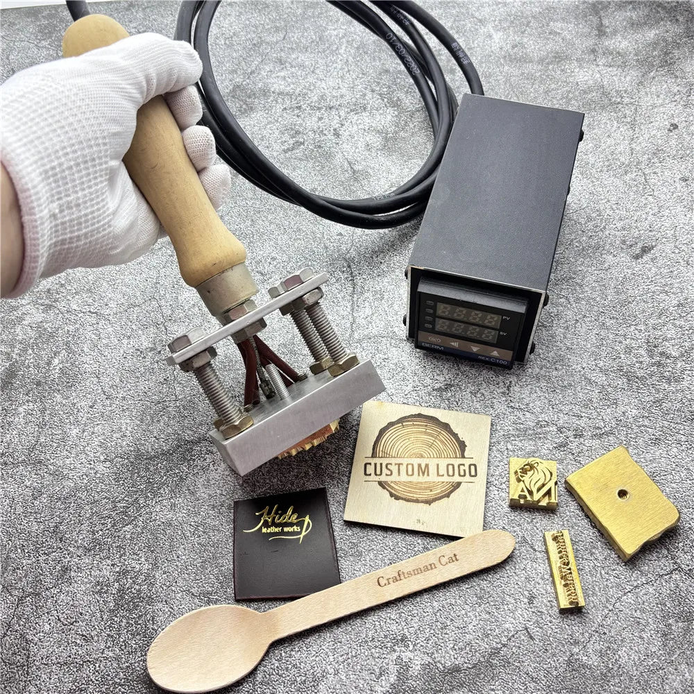 500W Hand-held Leather Hot Foil Stamping Machine Customize LOGO Heat Stamp Branding