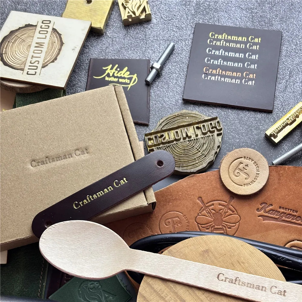 300W Electric Branding Iron Machine with Customized Brass Mould for Leather Wood Cake Stamping